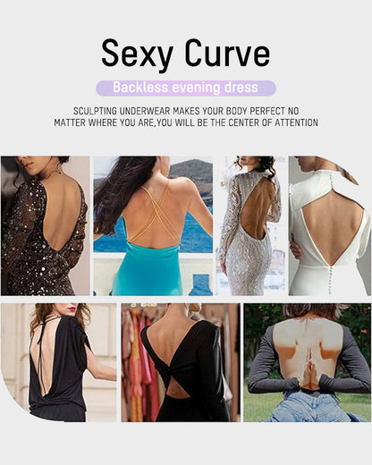 Deep Plunge Shapewear Bodysuit | Built-In Push-Up Bra & Tummy Control