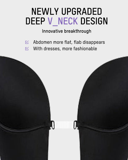 Deep Plunge Shapewear Bodysuit | Built-In Push-Up Bra & Tummy Control