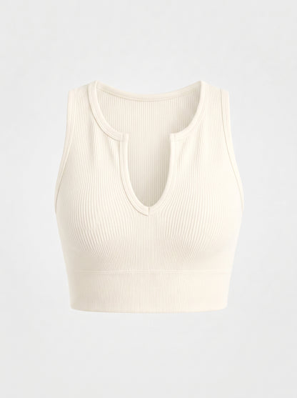 Ribbed Push-Up Cutout Crop Top
