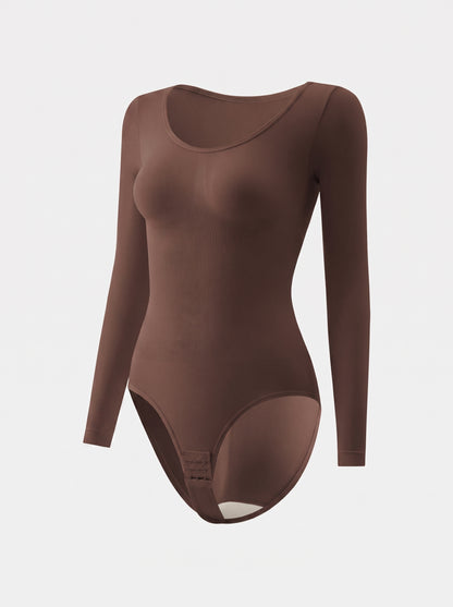 Long Sleeve Scoop Neck Bodysuit with Thong Back
