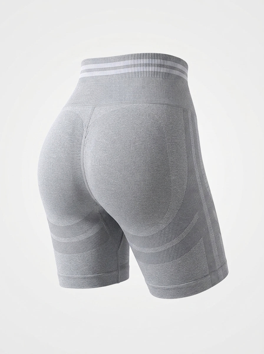 Sport Biker Shorts with Striped Waistband