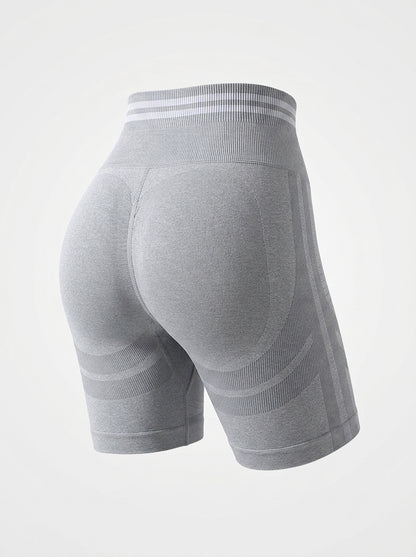 Sport Biker Shorts with Striped Waistband