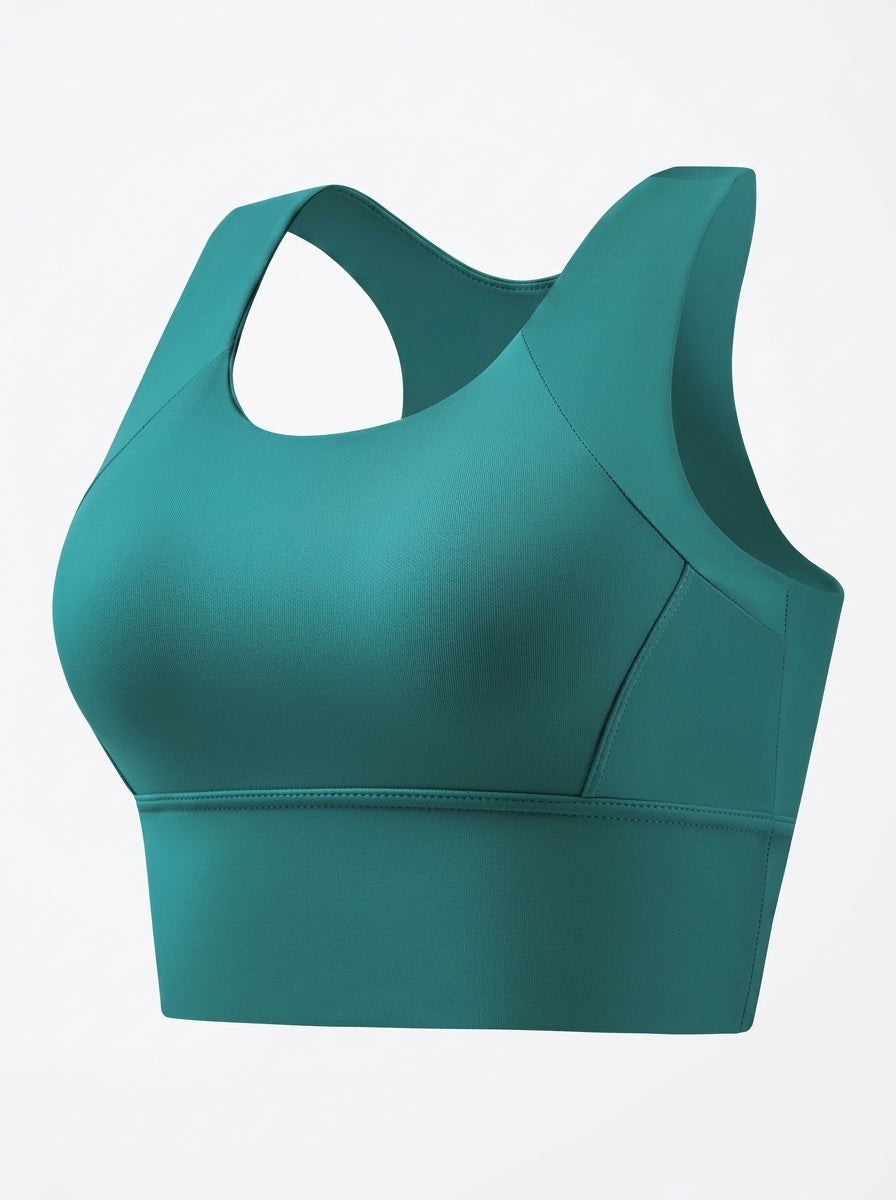 Longline Sports Bra with Racerback Design