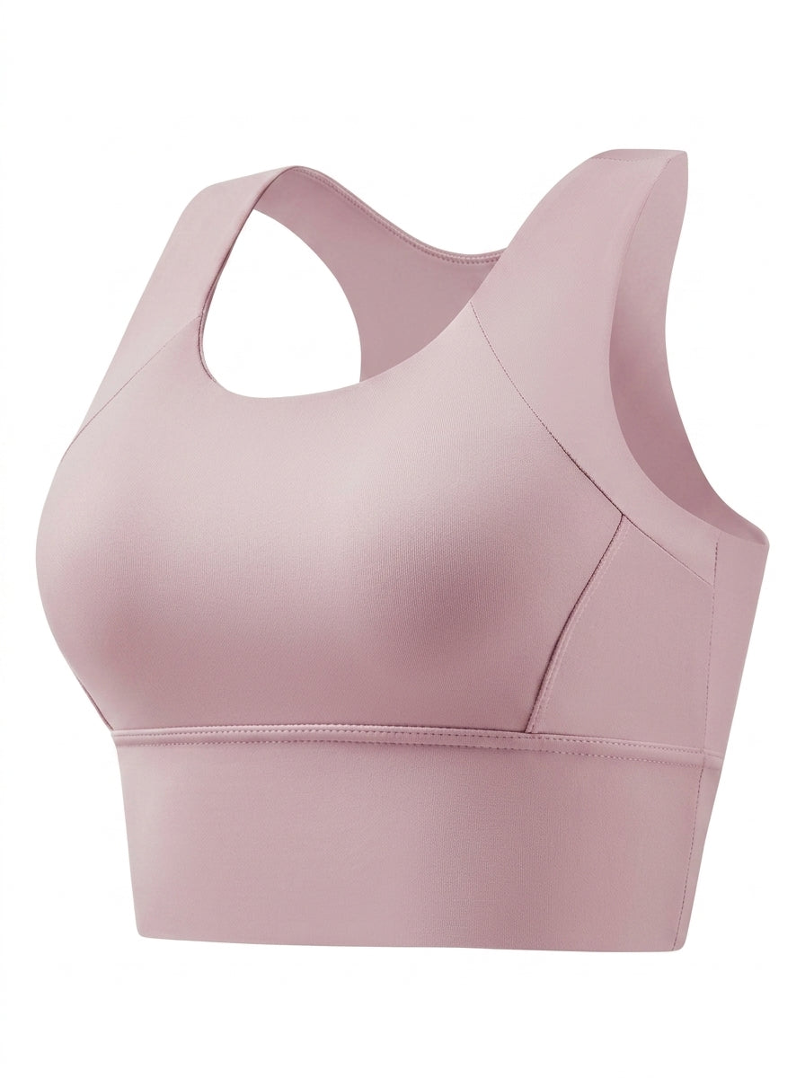 Longline Sports Bra with Racerback Design