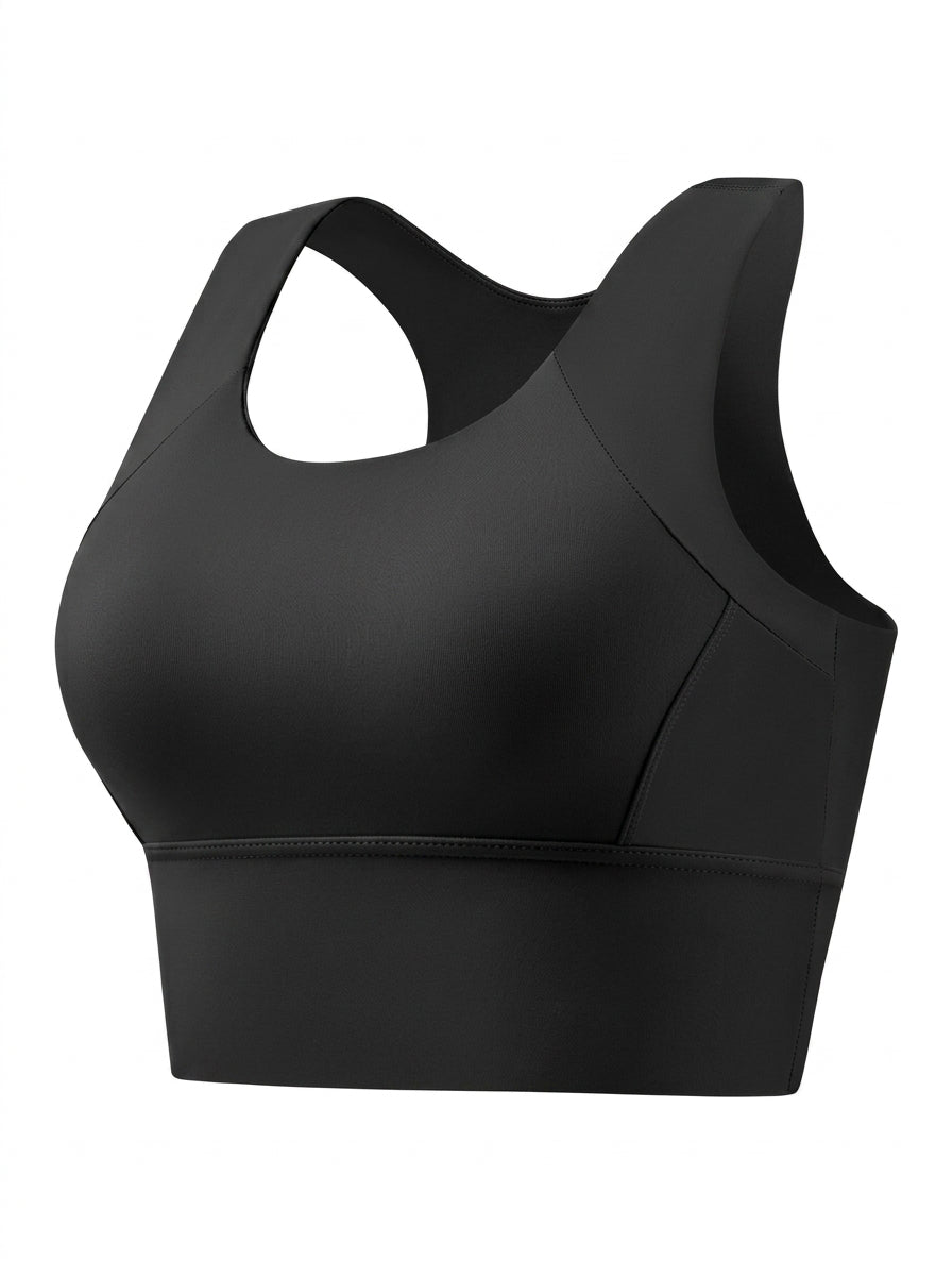 Longline Sports Bra with Racerback Design