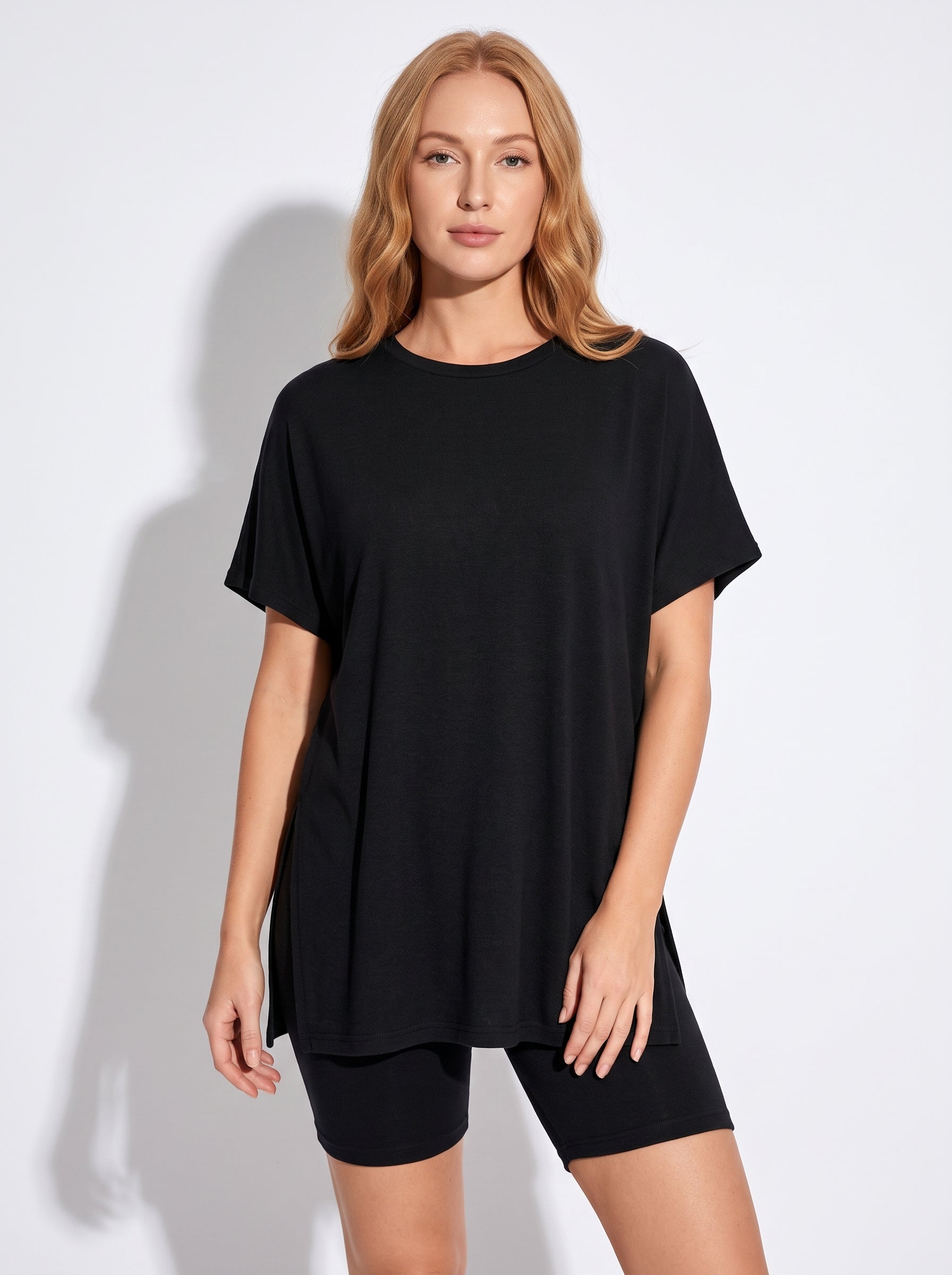 Oversized T-Shirt and Biker Shorts Lounge Set