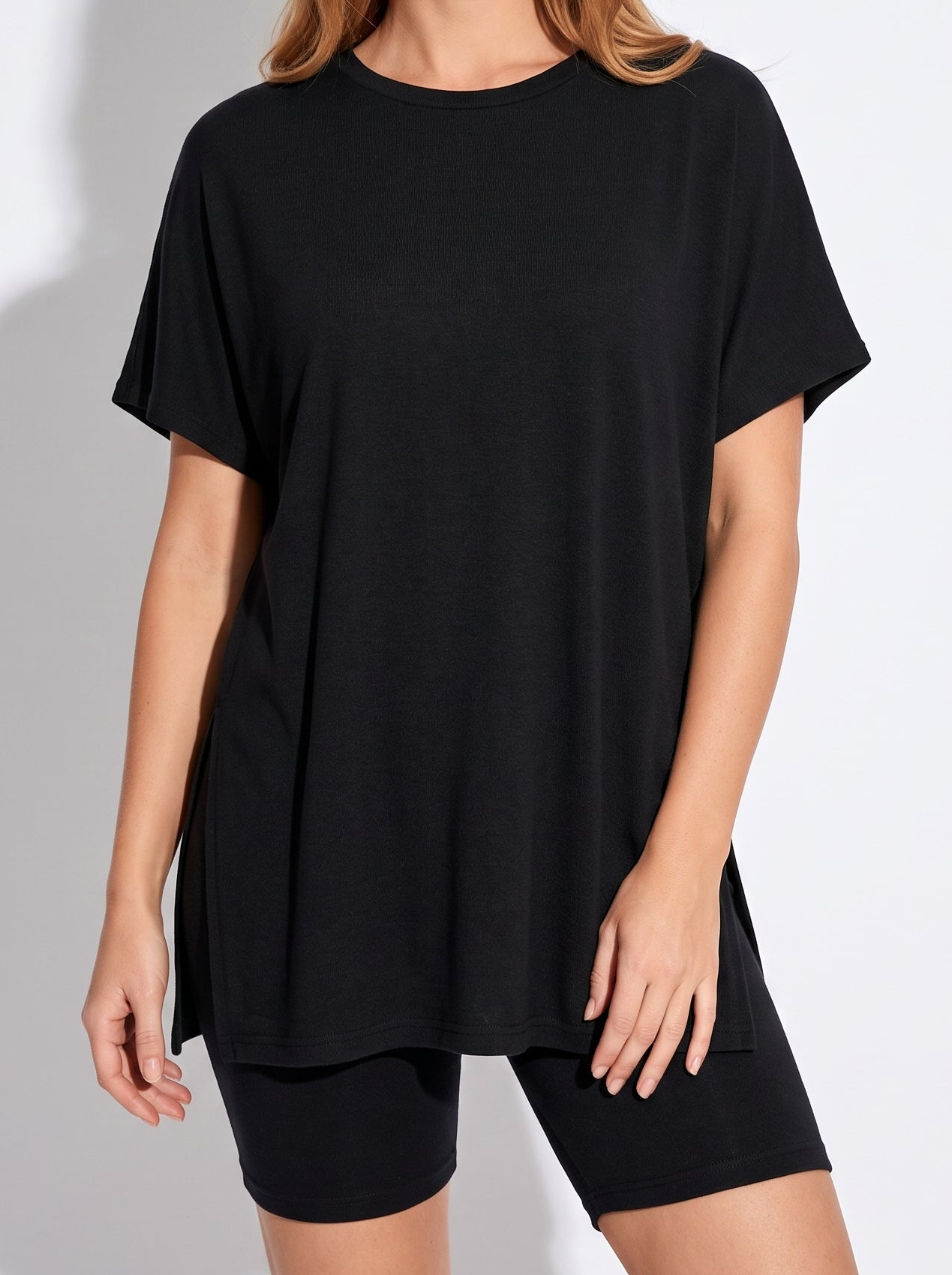 Oversized T-Shirt and Biker Shorts Lounge Set
