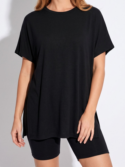Oversized T-Shirt and Biker Shorts Lounge Set