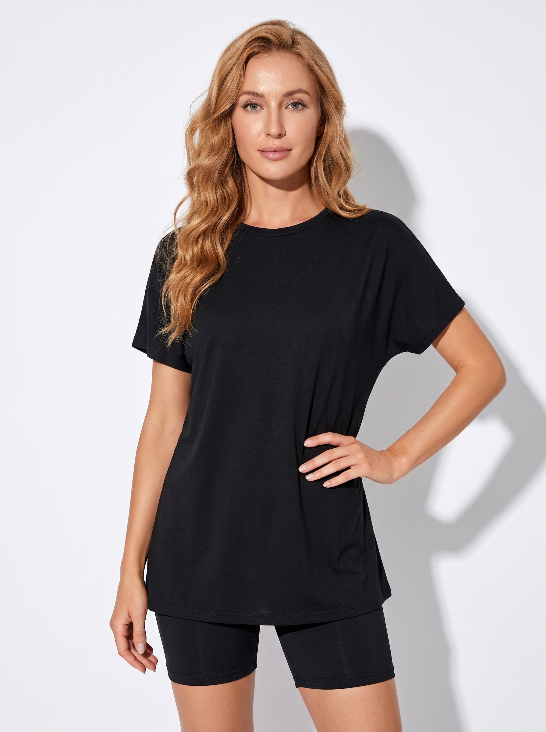 Oversized T-Shirt and Biker Shorts Lounge Set