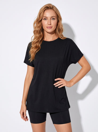 Oversized T-Shirt and Biker Shorts Lounge Set