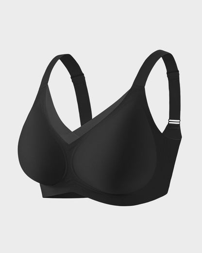 Wireless Bra with Mesh V-Neck Insert & Soft Comfort Fit