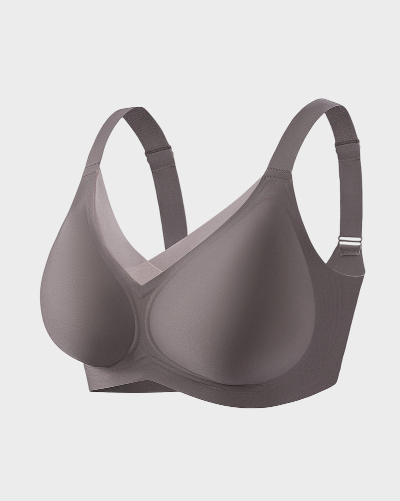 Wireless Bra with Mesh V-Neck Insert & Soft Comfort Fit