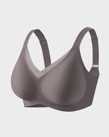 Wireless Bra with Mesh V-Neck Insert & Soft Comfort Fit