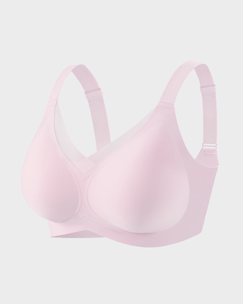 Wireless Bra with Mesh V-Neck Insert & Soft Comfort Fit