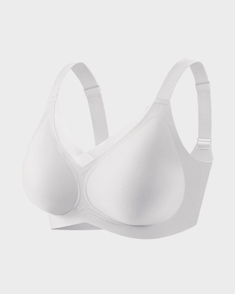 Wireless Bra with Mesh V-Neck Insert & Soft Comfort Fit