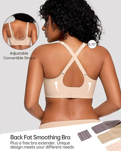 Wireless Seamless Bra with Scalloped Edge Support