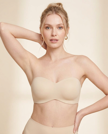Strapless Bra with Non-Slip Grip & Smooth Rounded Cups