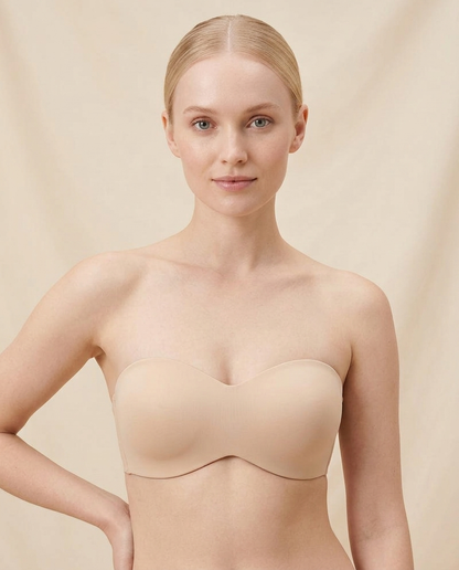 Strapless Bra with Non-Slip Grip & Smooth Rounded Cups