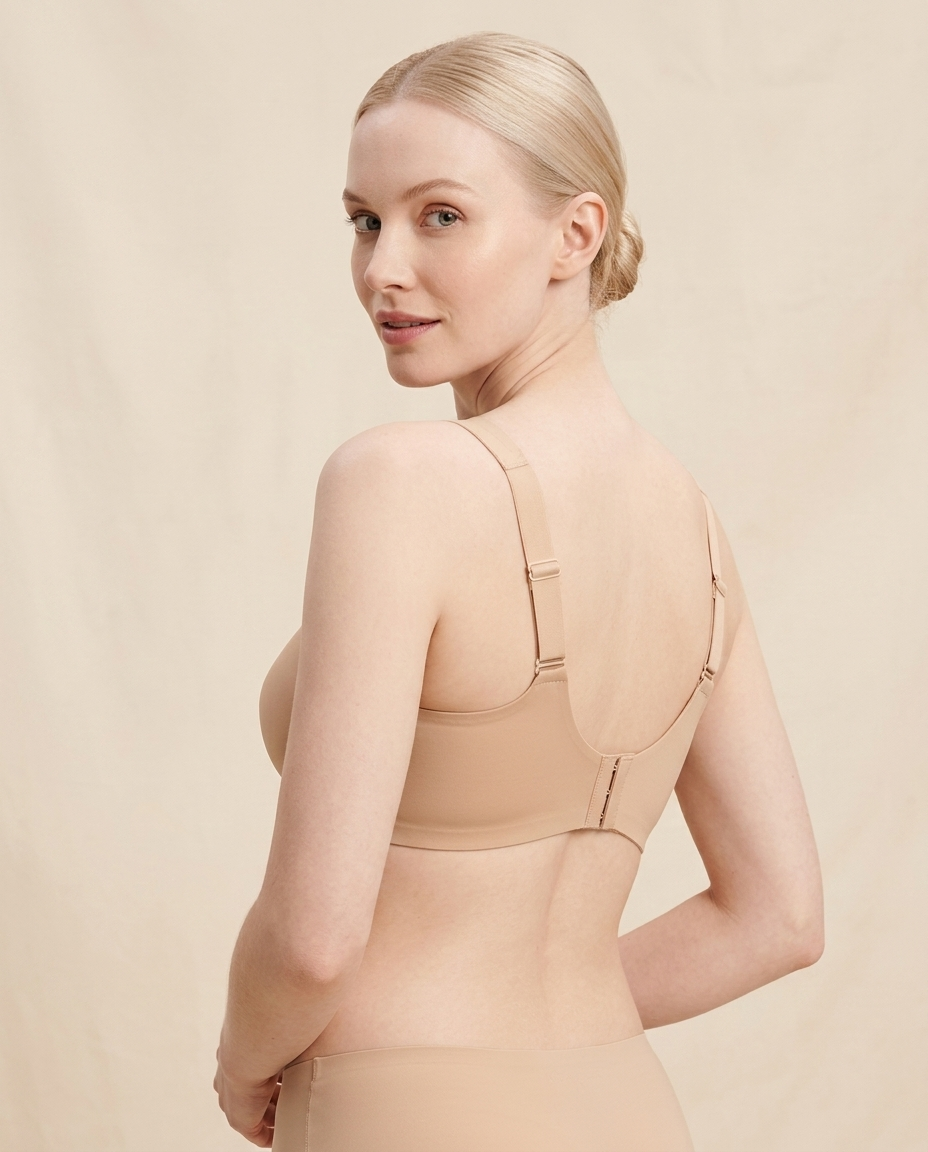 Wireless Bra with Mesh V-Neck Insert & Soft Comfort Fit