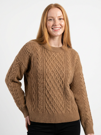 Knitted Sweater with Chunky Cable Knit