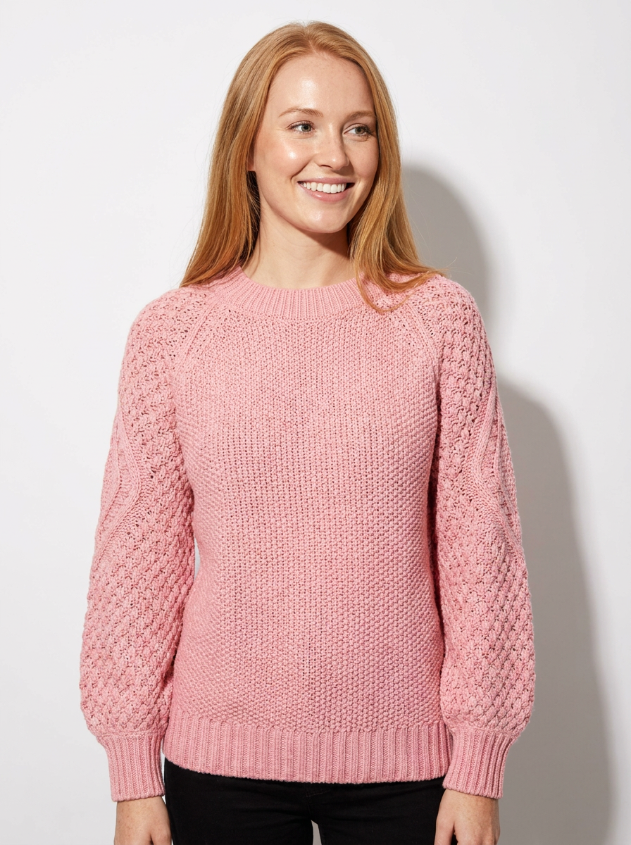 Soft Knitted Sweater with Balloon Sleeves