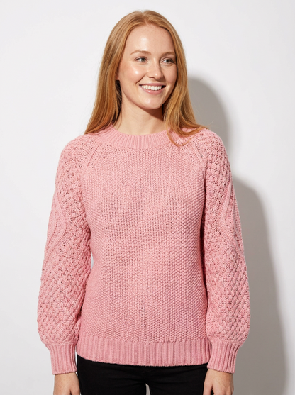Soft Knitted Sweater with Balloon Sleeves