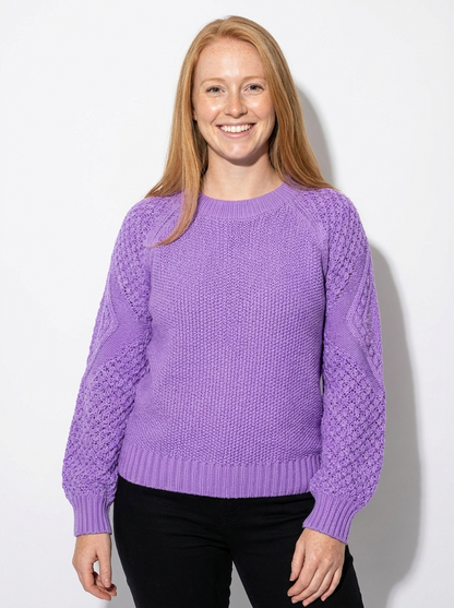 Soft Knitted Sweater with Balloon Sleeves