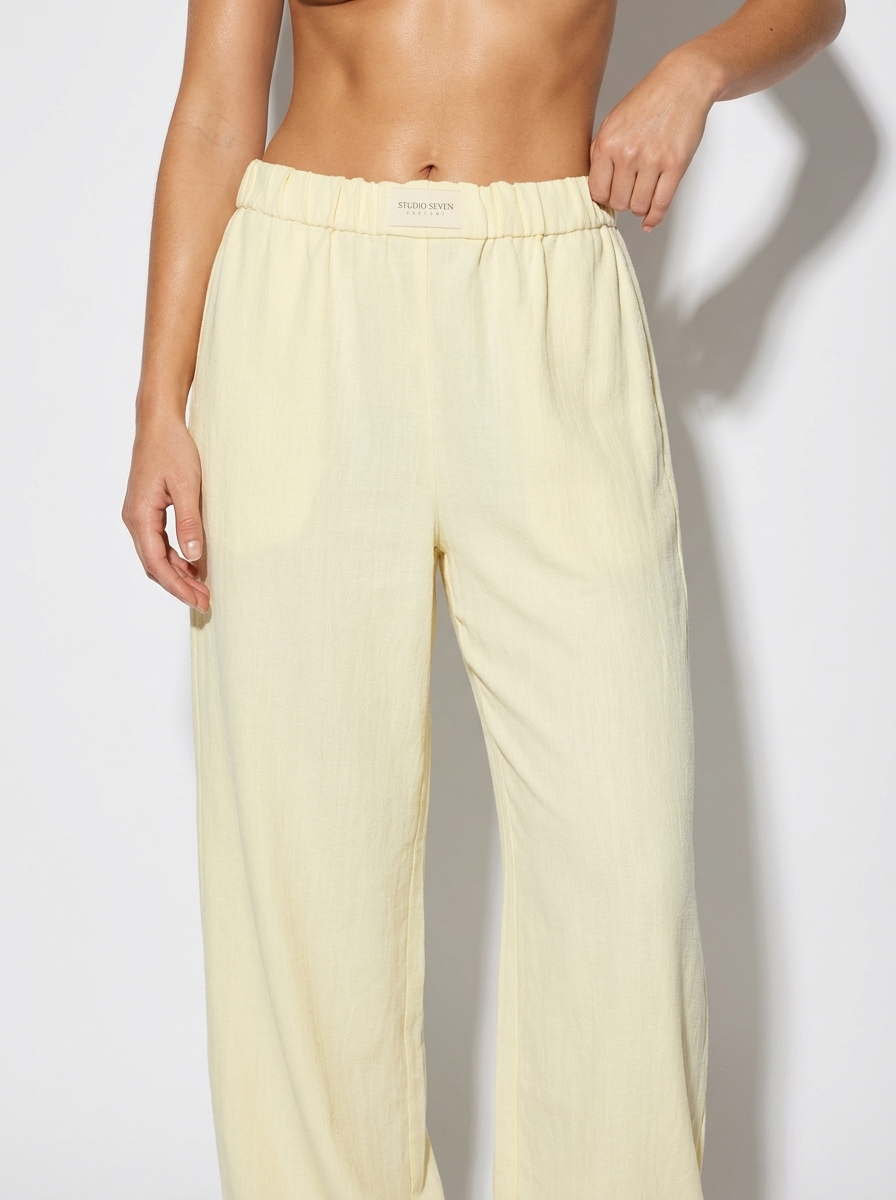 Pinstripe Lounge Trouser with Elastic Waist