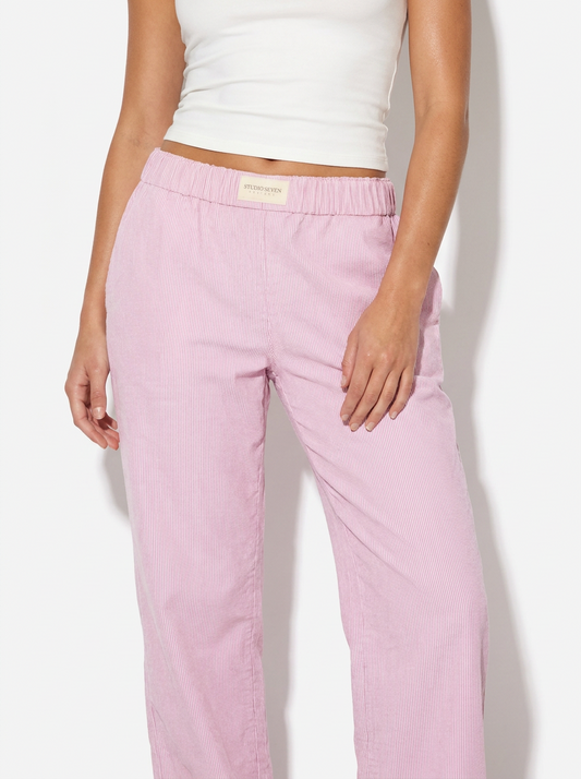 Pinstripe Lounge Trouser with Elastic Waist