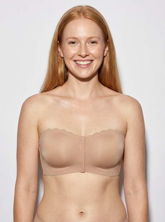 Strapless Push-Up Bra with Front Closure Support