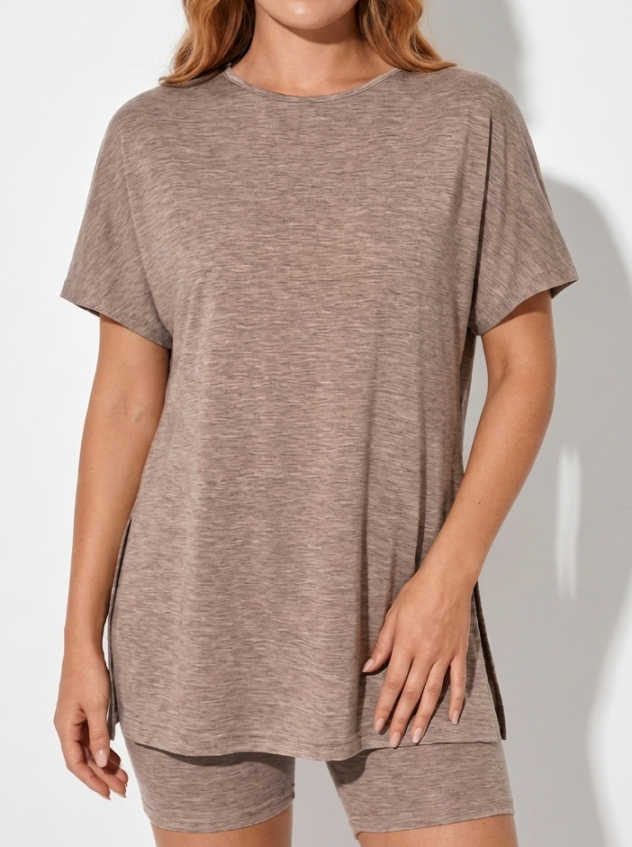 Oversized T-Shirt and Biker Shorts Lounge Set