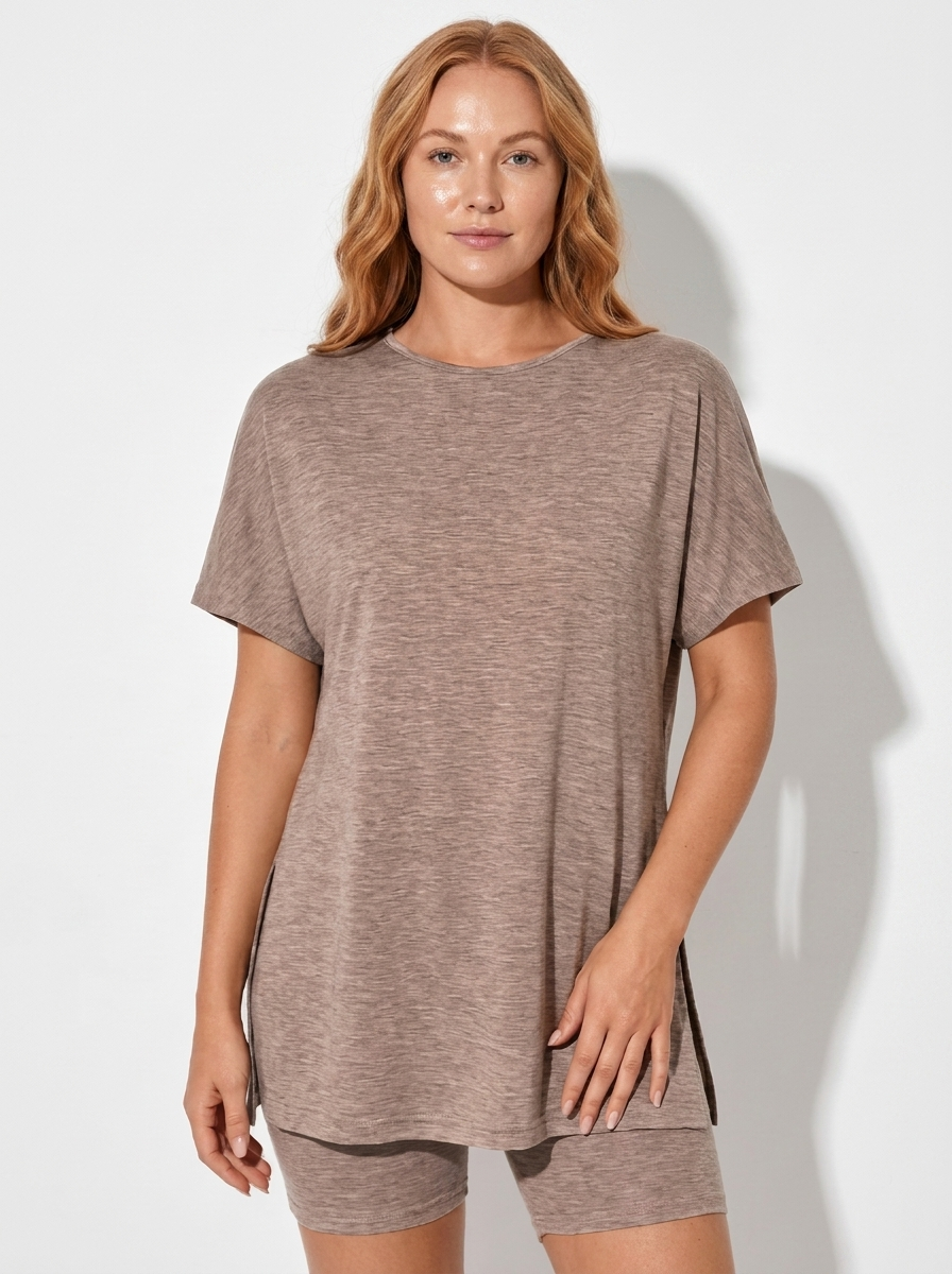 Oversized T-Shirt and Biker Shorts Lounge Set
