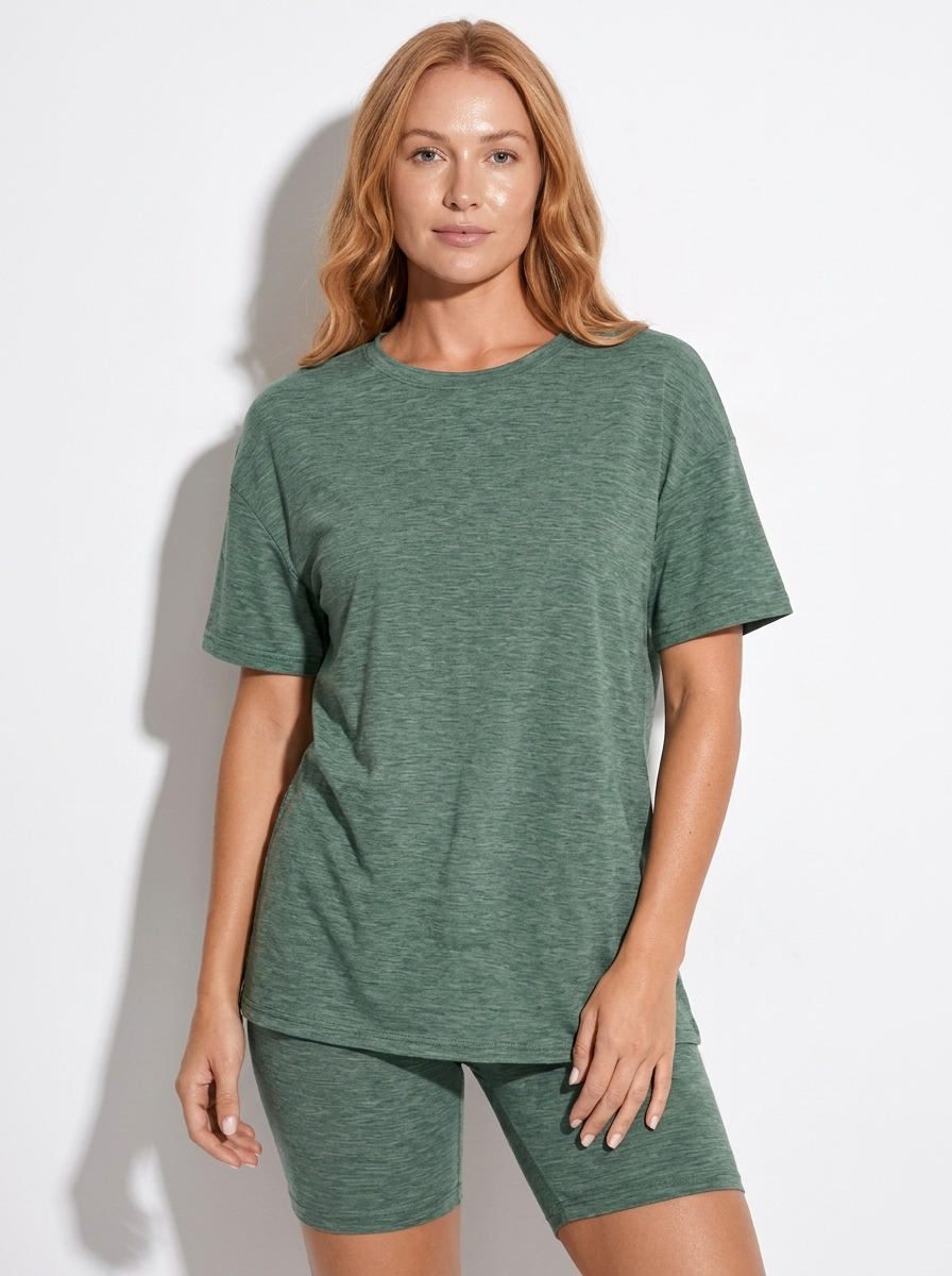 Oversized T-Shirt and Biker Shorts Lounge Set