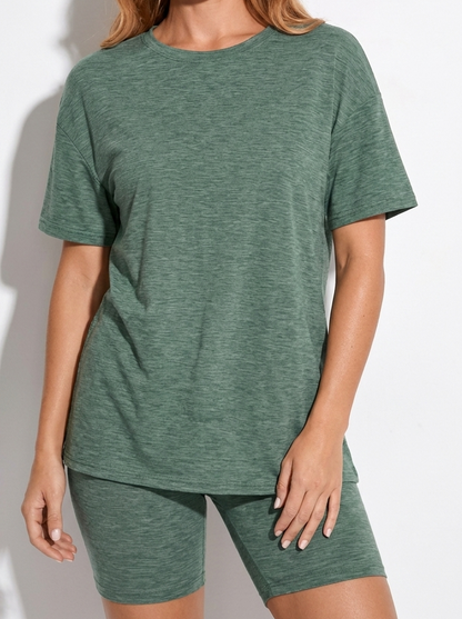 Oversized T-Shirt and Biker Shorts Lounge Set