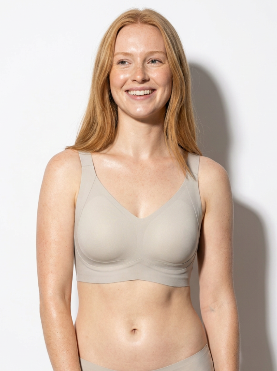 Seamless Wire-Free Jelly Bra with Wide Straps
