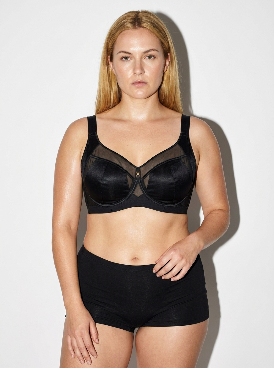Full Coverage Underwire Bra with Mesh Sides
