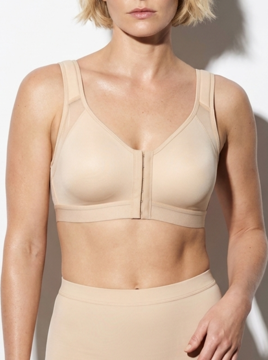 Front-Closure Posture Bra with Wire-Free Cups