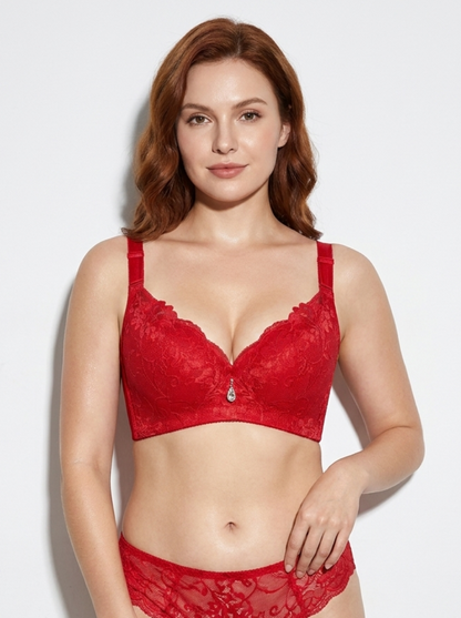 Floral Lace Push-Up Bra with Underwire