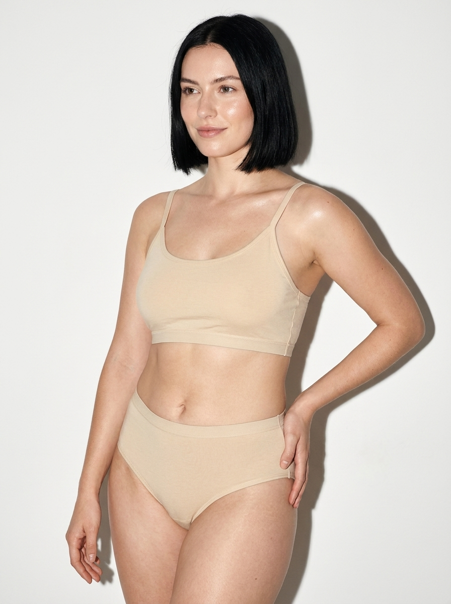 Cotton Scoop-Neck Bralette with Adjustable Straps