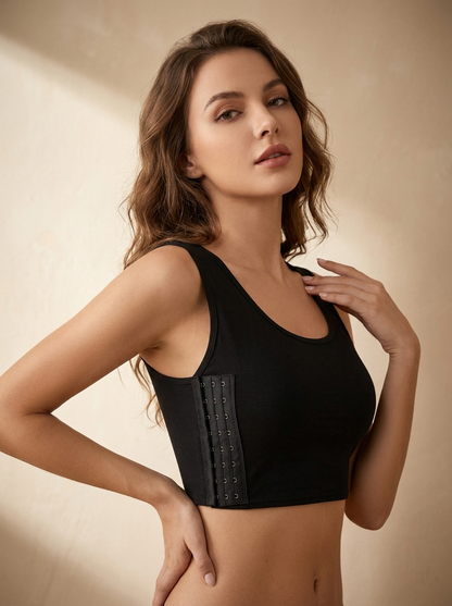 Wire-Free Longline Bralette with Front Hook Closure