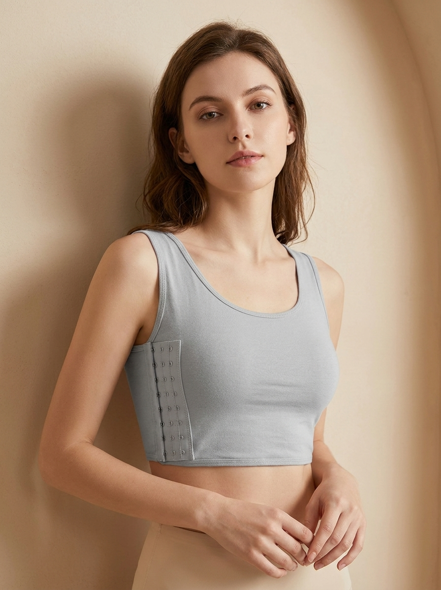 Wire-Free Longline Bralette with Front Hook Closure