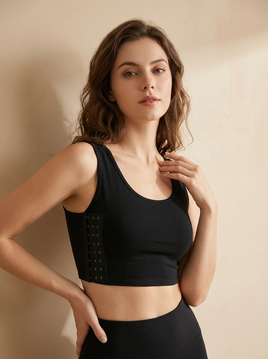 Wire-Free Longline Bralette with Front Hook Closure
