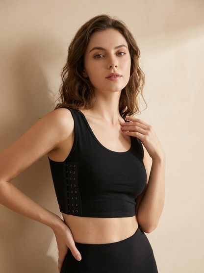Wire-Free Longline Bralette with Front Hook Closure
