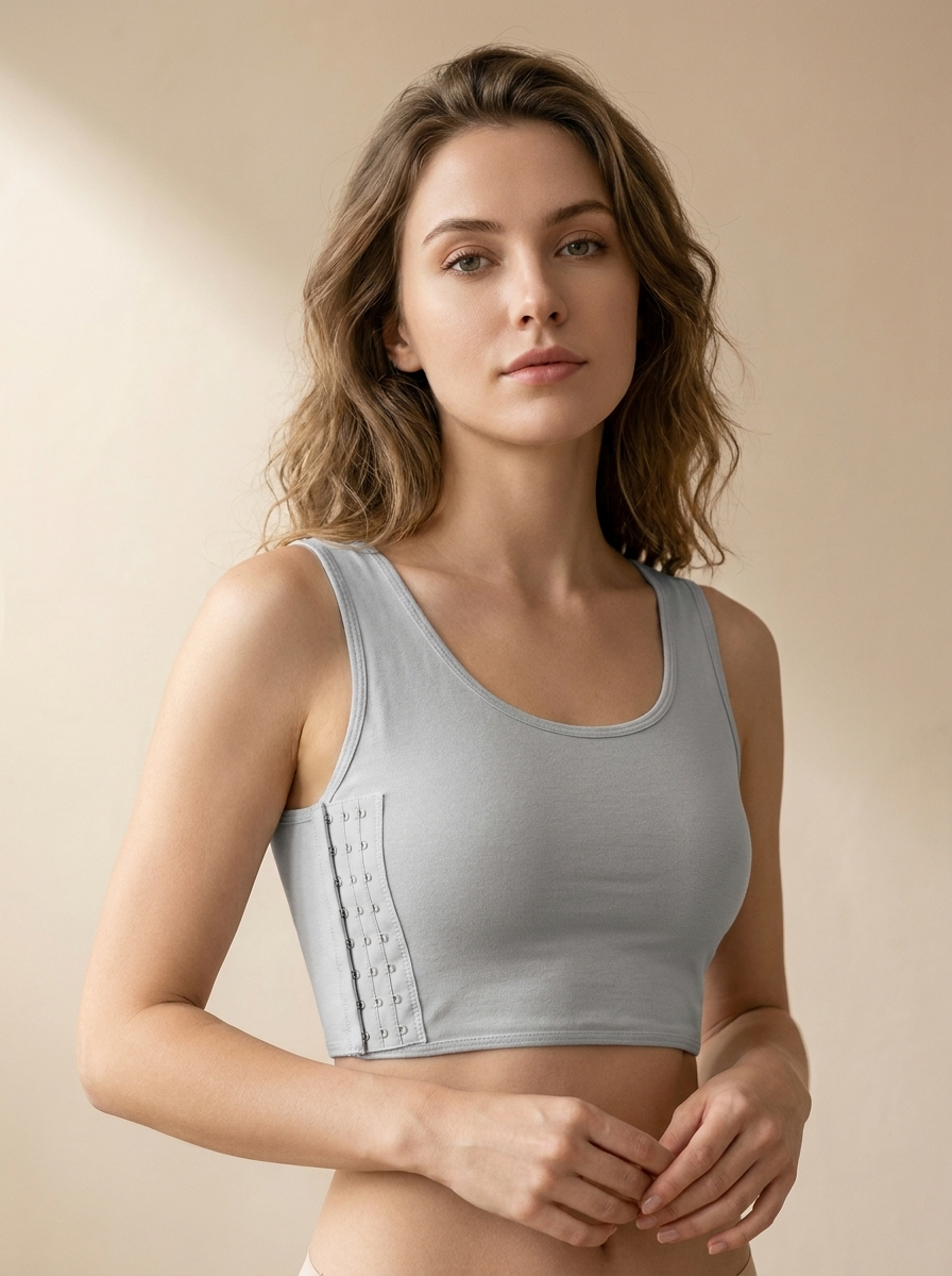 Wire-Free Longline Bralette with Front Hook Closure