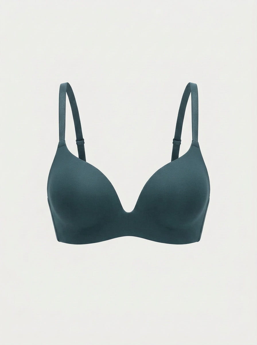 Wire-Free Push-Up Bra with Thin Adjustable Straps