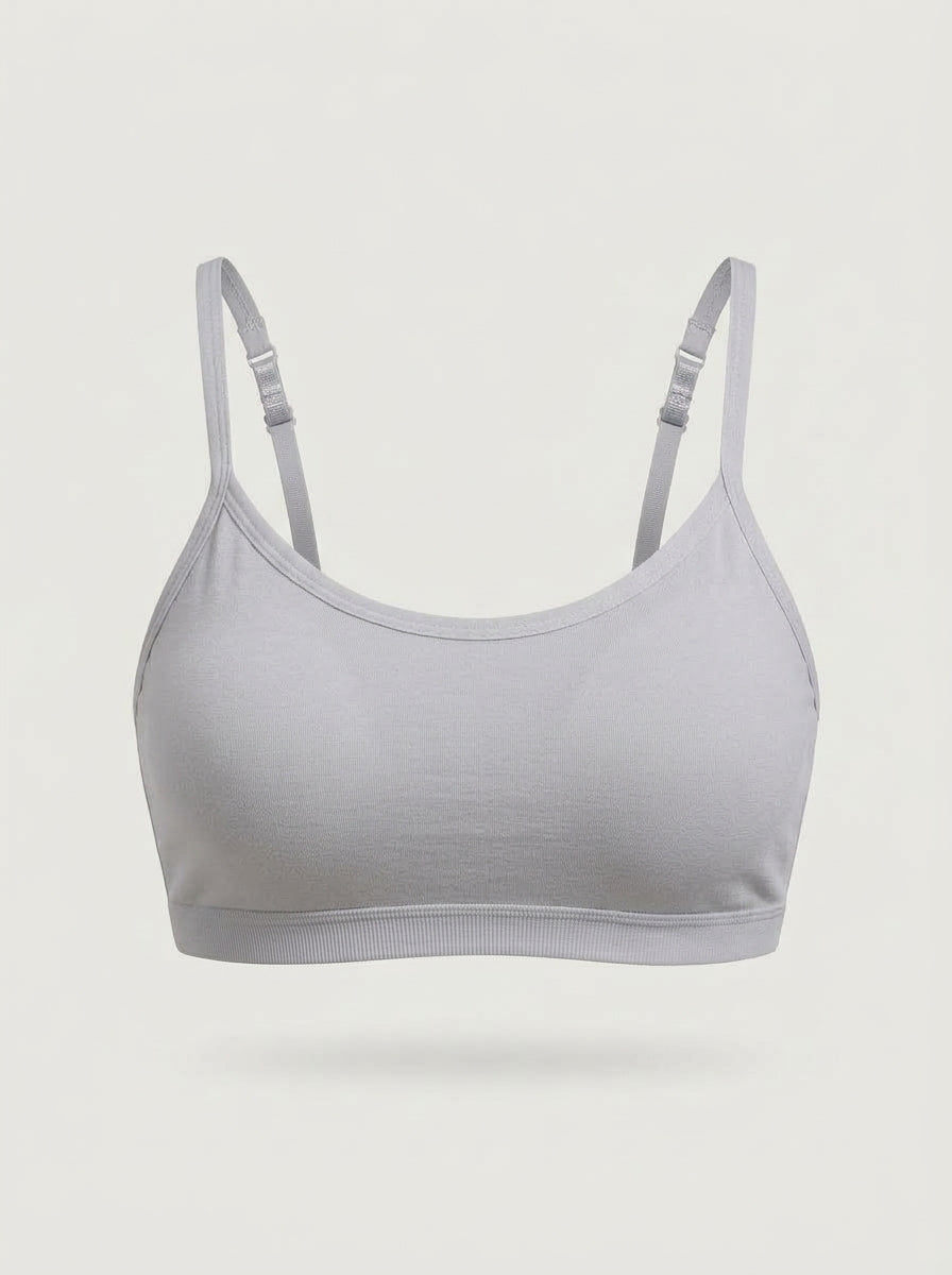 Cotton Scoop-Neck Bralette with Adjustable Straps